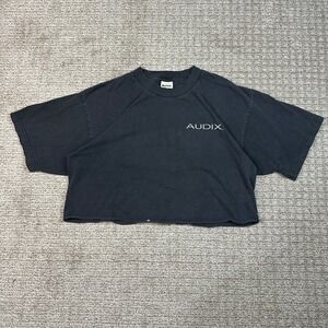 Vintage Audix Performance Is Microphones Graphic Crop Top T-Shirt Black Large